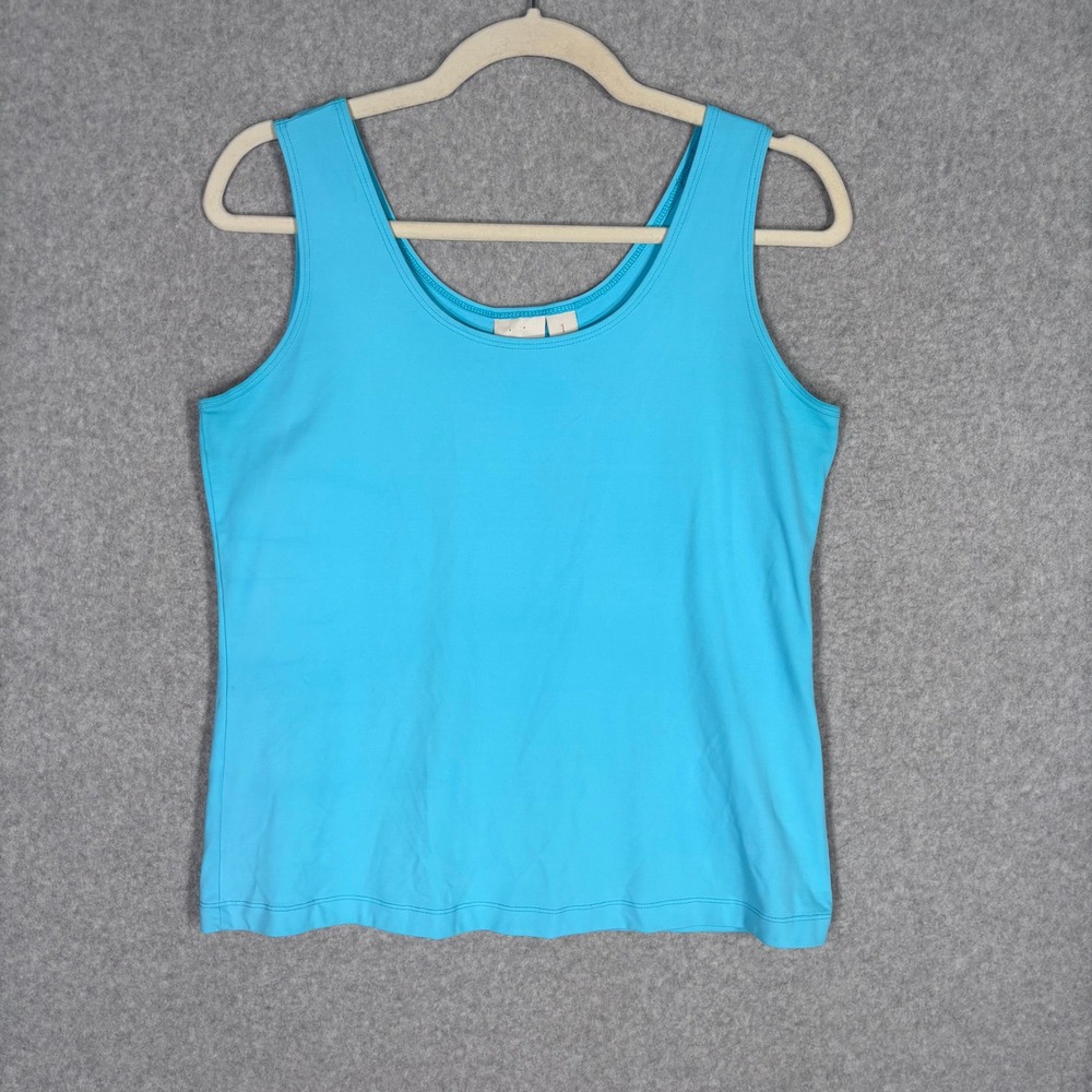 Chicos Shell Tank Top Medium Baby Camisole Scoop Neck Stretch Layering Under